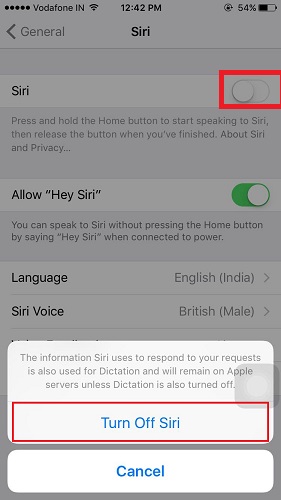 how to disable voice control