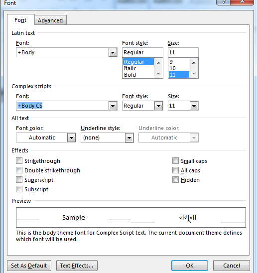 changing the default font in Microsoft word