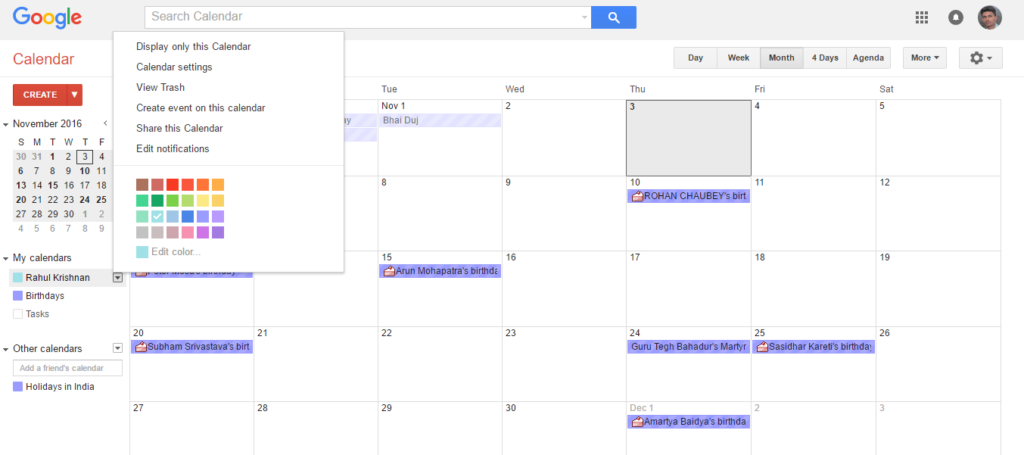 google calendar app